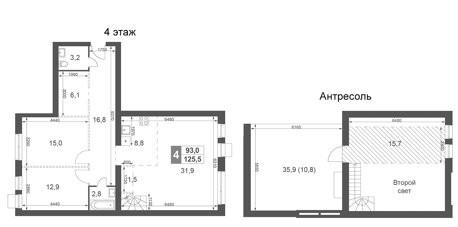 Планировка — Дубровицы Клаб, 4-комн., 115 м²
