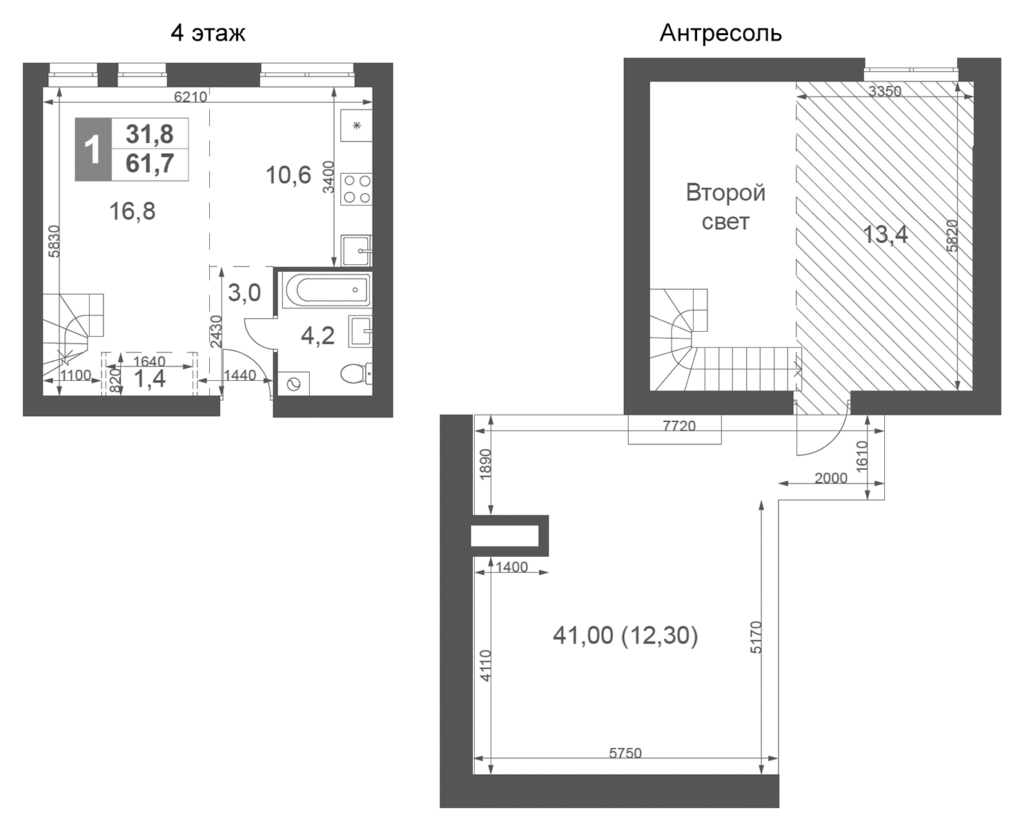Планировка — Дубровицы Клаб, 2-комн., 49 м²