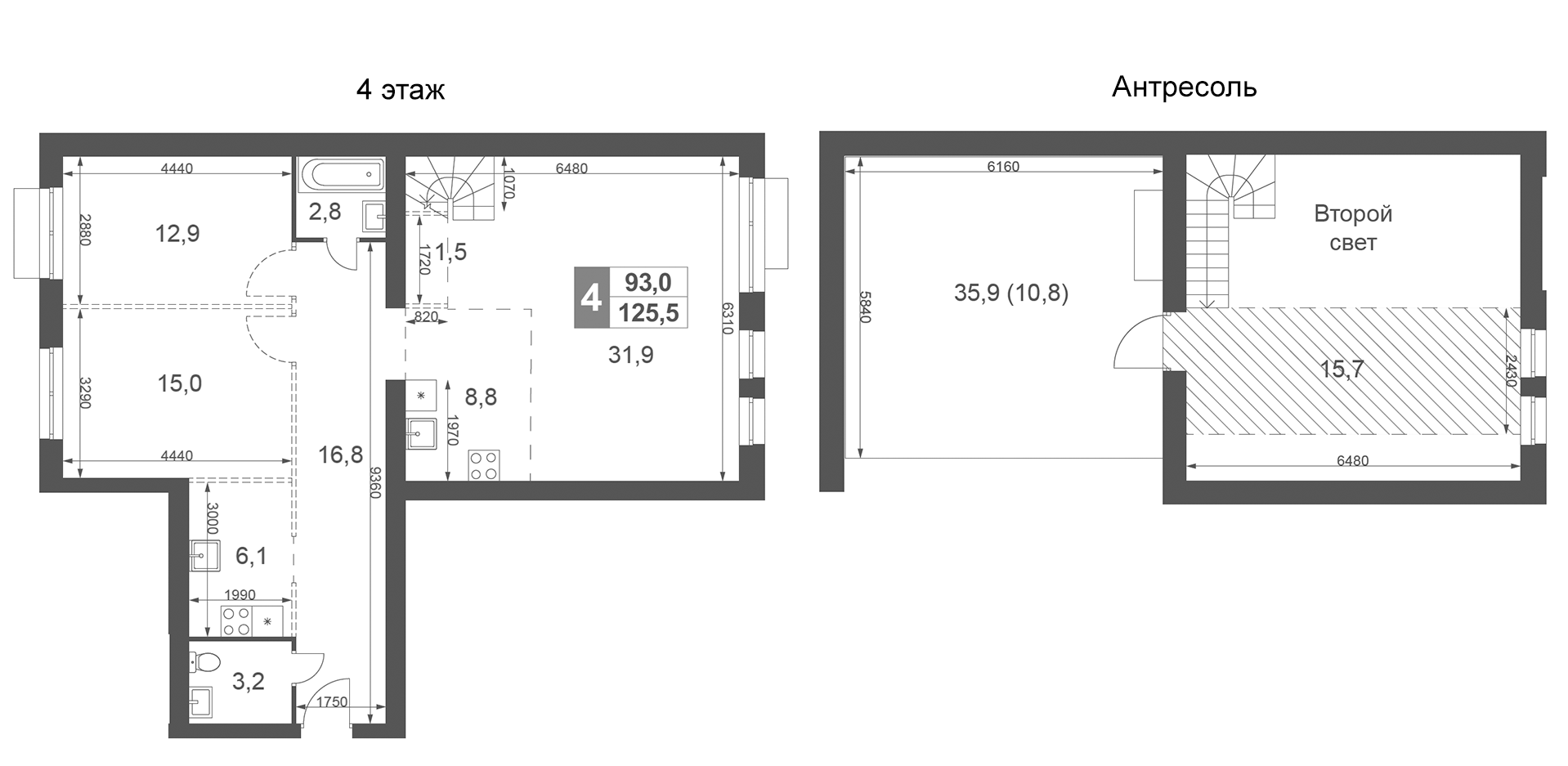 Планировка — Дубровицы Клаб, 4-комн., 115 м²