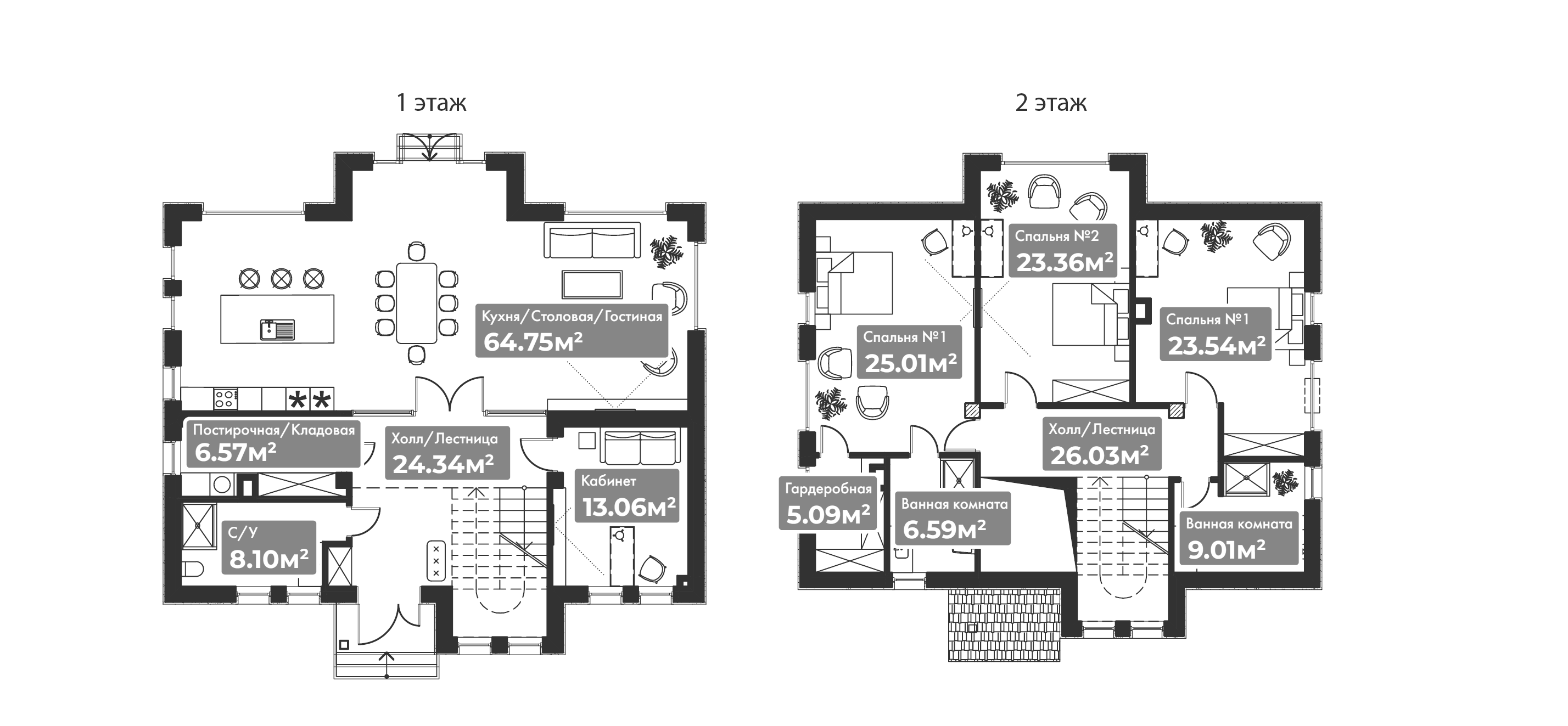 Планировка — Коттеджный поселок Резиденция Булатово, 4-комн., 230 м²