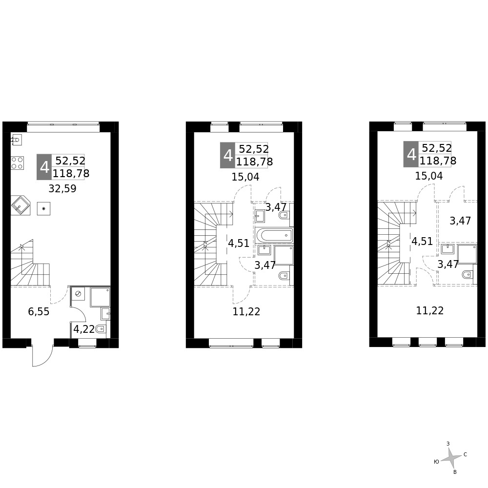 Планировка — Дубровицы Клаб, 4-комн., 119 м²