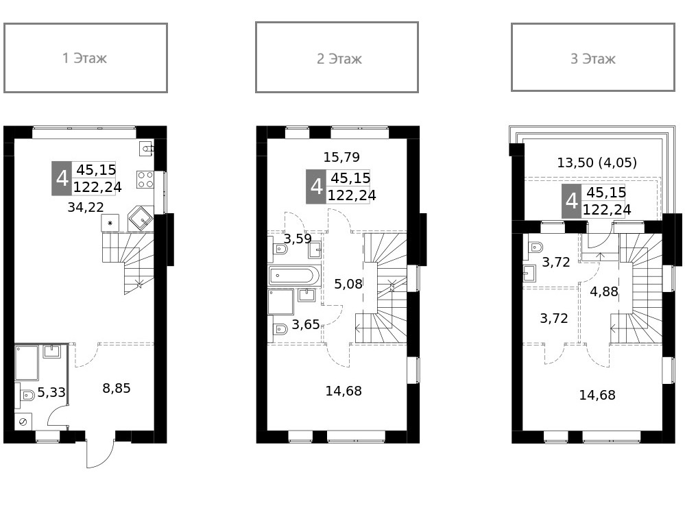 Планировка — Дубровицы Клаб, 3-комн., 118 м²