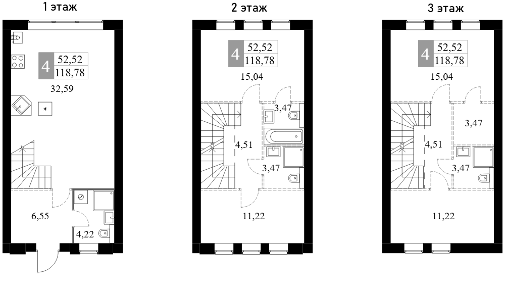 Планировка — Дубровицы Клаб, 4-комн., 119 м²