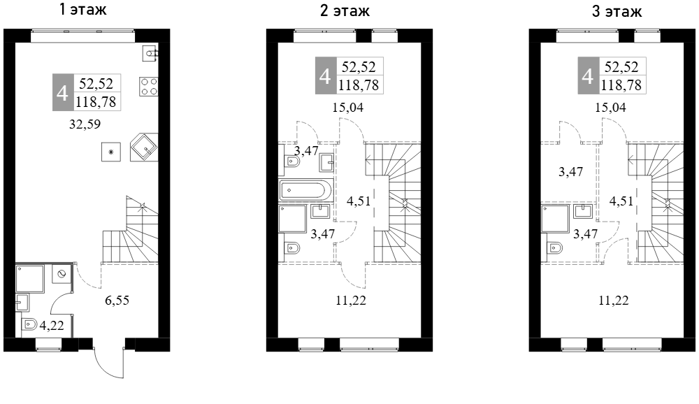 Планировка — Дубровицы Клаб, 4-комн., 119 м²