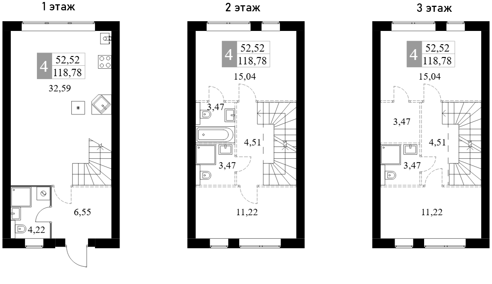 Планировка — Дубровицы Клаб, 4-комн., 119 м²