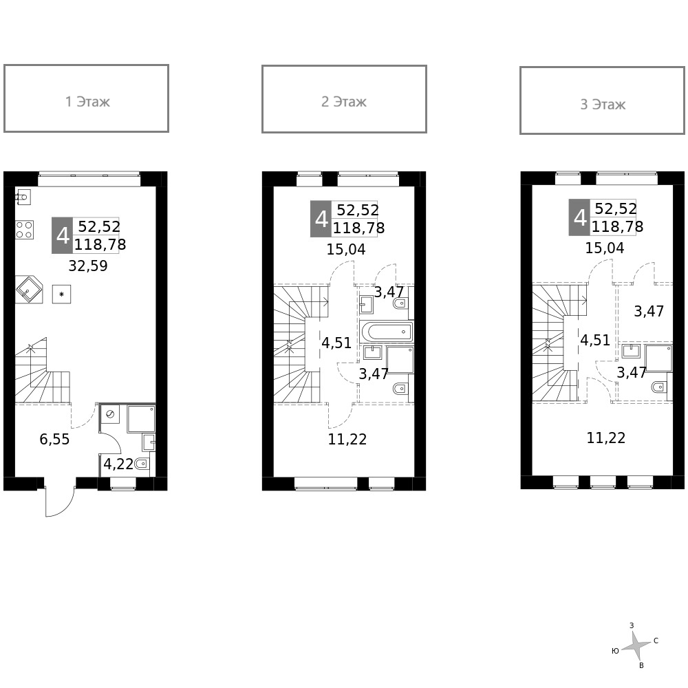 Планировка — Дубровицы Клаб, 4-комн., 119 м²