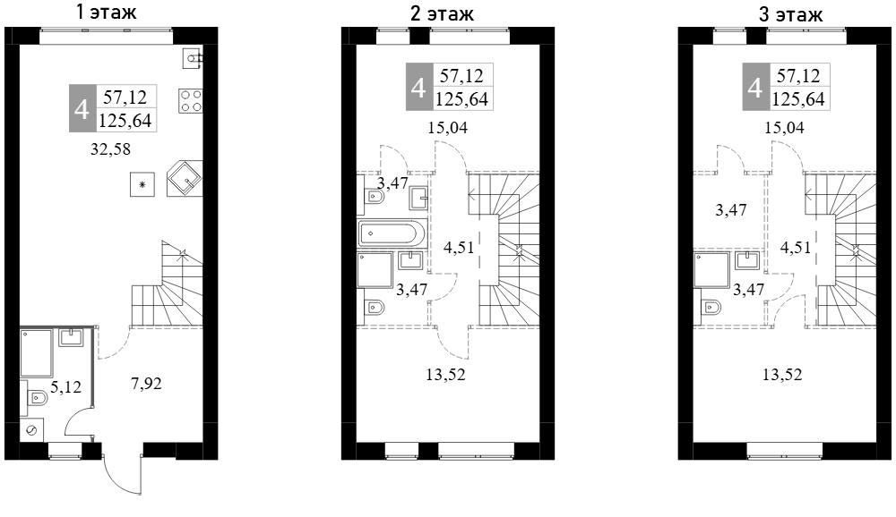 Планировка — Дубровицы Клаб, 4-комн., 126 м²