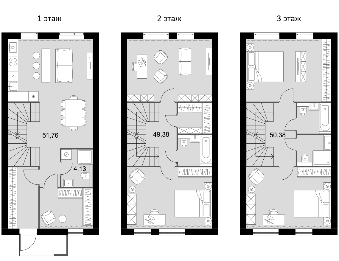 Планировка — Мартемьяново Клаб, 2-комн., 156 м²