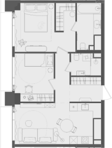 Планировка — СТОУН Грэйн, 3-комн., 66 м²