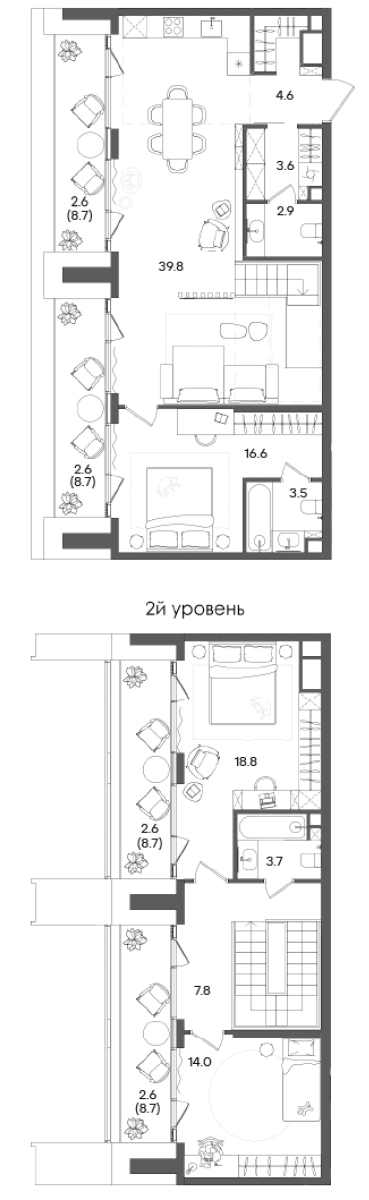 Планировка — СТОУН Грэйн, 4-комн., 116 м²