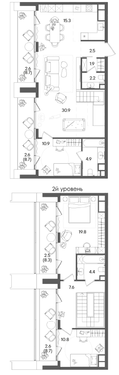 Планировка — СТОУН Грэйн, 4-комн., 112 м²