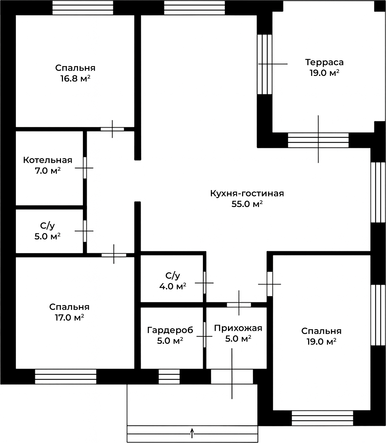 Планировка — Коттеджный поселок Сходня Life, 3-комн., 141 м²