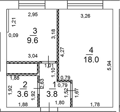 Планировка — Новое Замитино, 1-комн., 35 м²