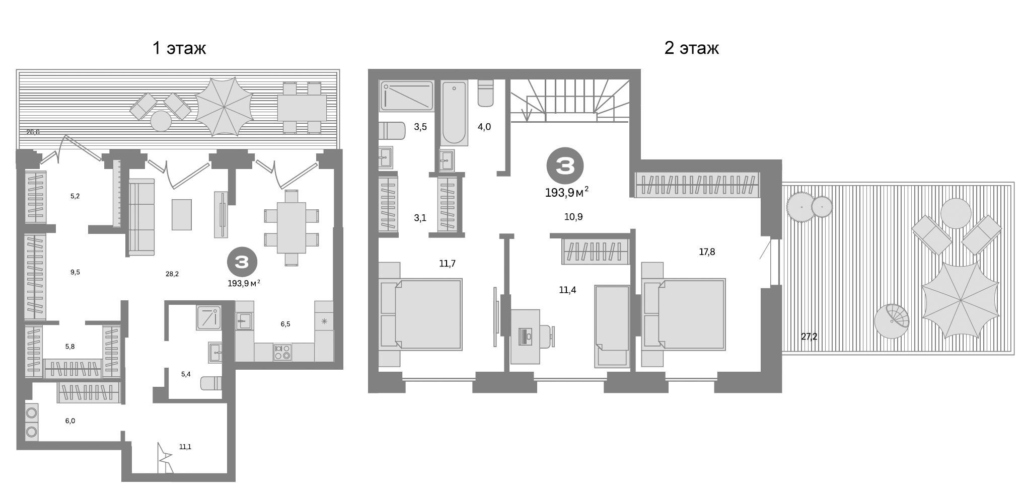 Планировка — Метроном, 3-комн., 140 м²