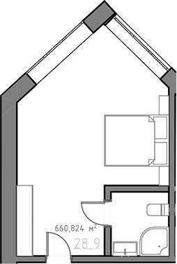 Планировка — Сосновый бор, Студия, 18 м²