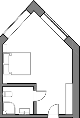 Планировка — Сосновый бор, Студия, 18 м²