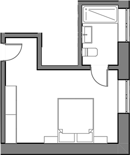Планировка — Сосновый бор, Студия, 18 м²