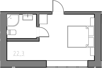 Планировка — Сосновый бор, Студия, 40 м²