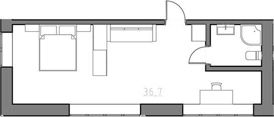 Планировка — Сосновый бор, Студия, 40 м²
