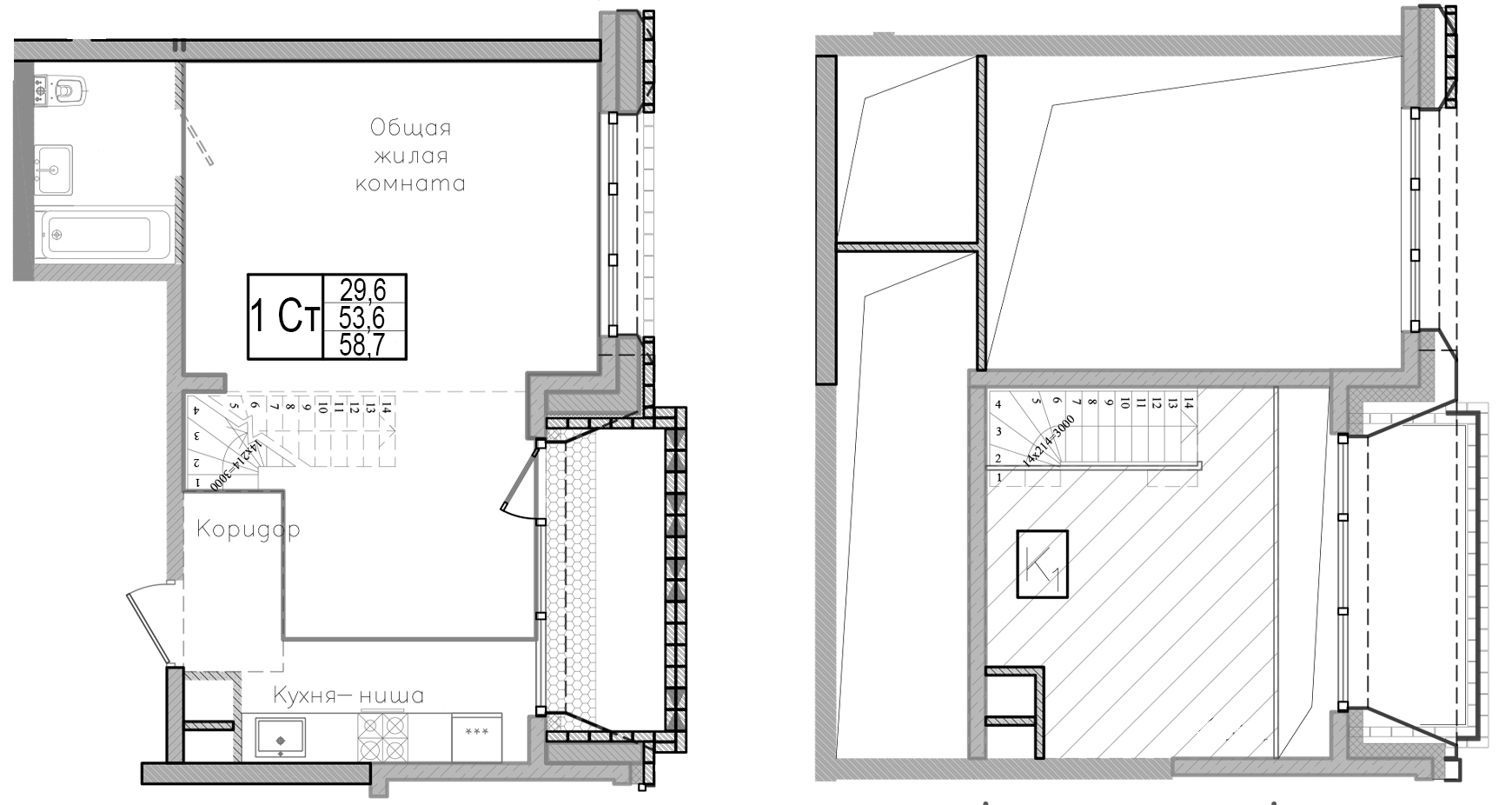 Планировка — АРТ, Студия, 59 м²