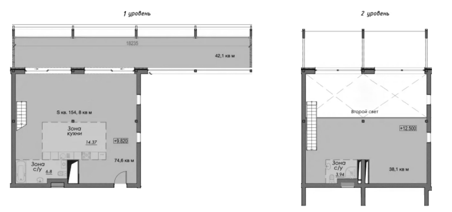 Планировка — Лофт-аппартаменты Fabrik, 1-комн., 155 м²