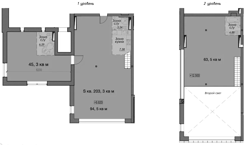 Планировка — Лофт-аппартаменты Fabrik, 1-комн., 203 м²