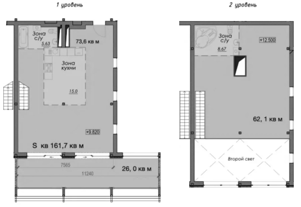 Планировка — Лофт-аппартаменты Fabrik, 1-комн., 162 м²