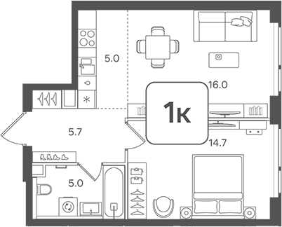Планировка — Назаре. Мангазея в Богородском, 2-комн., 46 м²