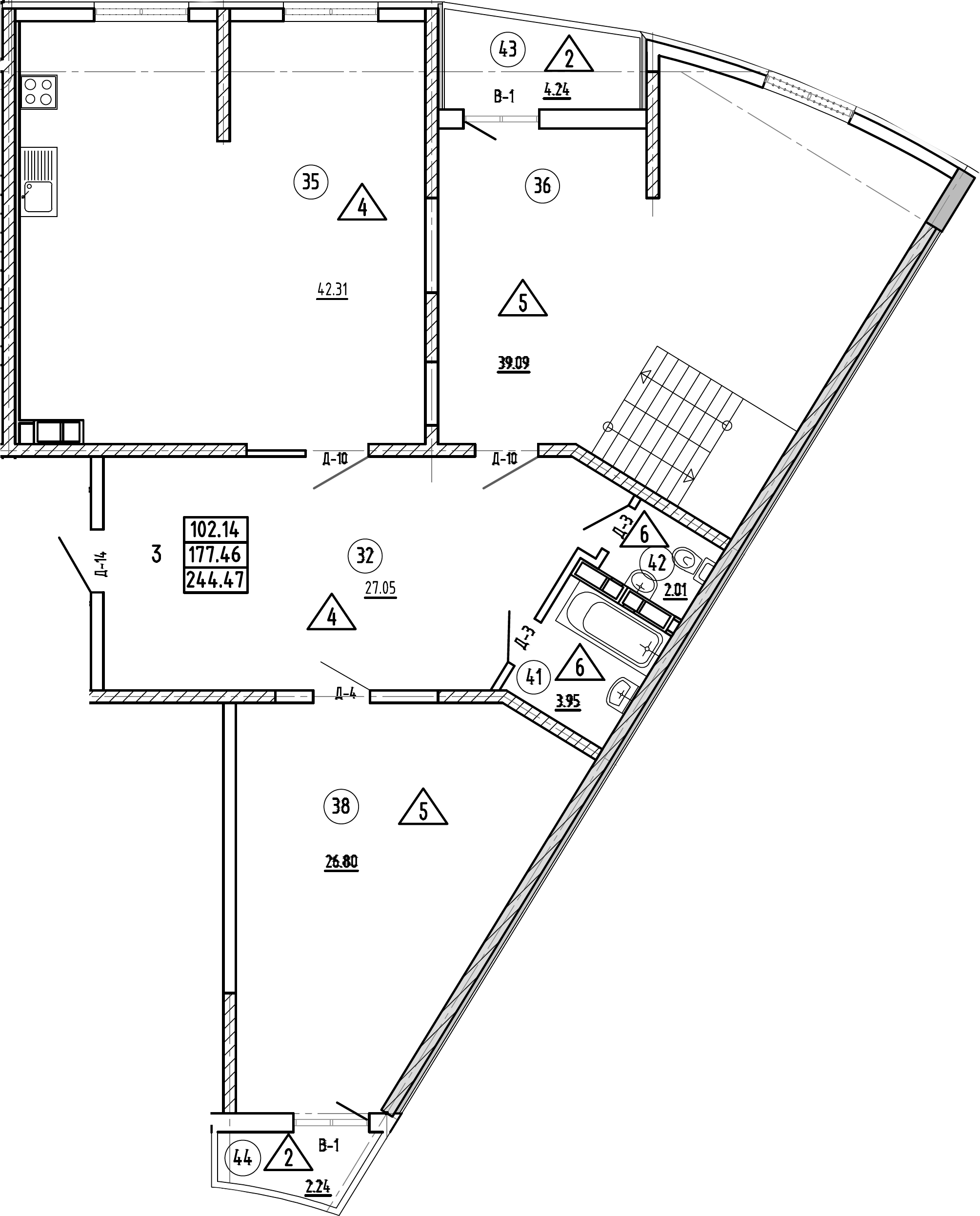 Планировка — Радонеж, 4-комн., 241 м²