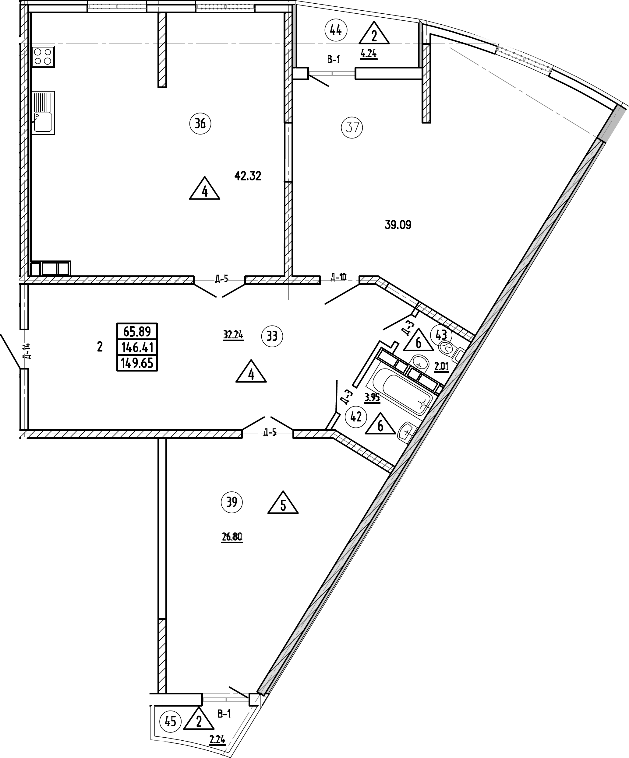 Планировка — Радонеж, 3-комн., 146 м²