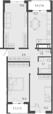 Планировка — Все Свои VIP, 4-комн., 82 м²