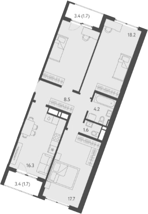 Планировка — Все Свои VIP, 4-комн., 81 м²