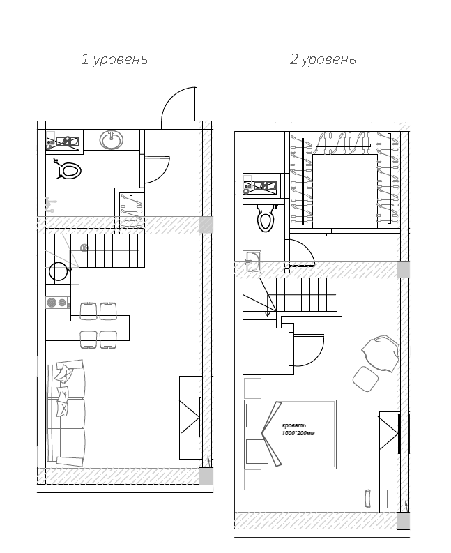 Планировка — Mirror Family, 1-комн., 60 м²