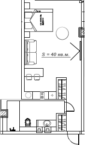 Планировка — Mirror, 1-комн., 44 м²