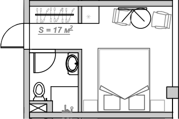 Планировка — Mirror 2, 1-комн., 18 м²