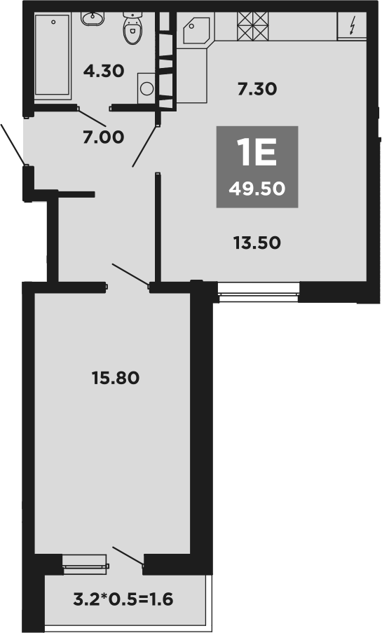 Планировка — NEO-квартал Красная площадь, 2-комн., 48 м²