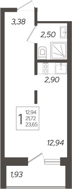 Планировка — Кислород, Студия, 22 м²