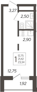 Планировка — Кислород, Студия, 21 м²