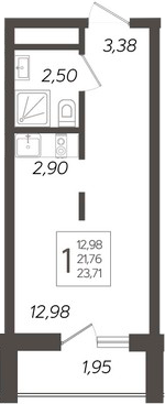 Планировка — Кислород, Студия, 22 м²