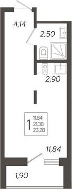 Планировка — Кислород, Студия, 21 м²