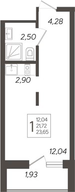 Планировка — Кислород, Студия, 22 м²
