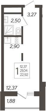 Планировка — Кислород, Студия, 21 м²