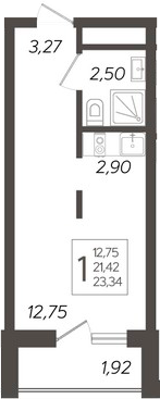 Планировка — Кислород, Студия, 21 м²