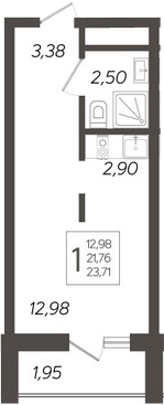 Планировка — Кислород, Студия, 22 м²