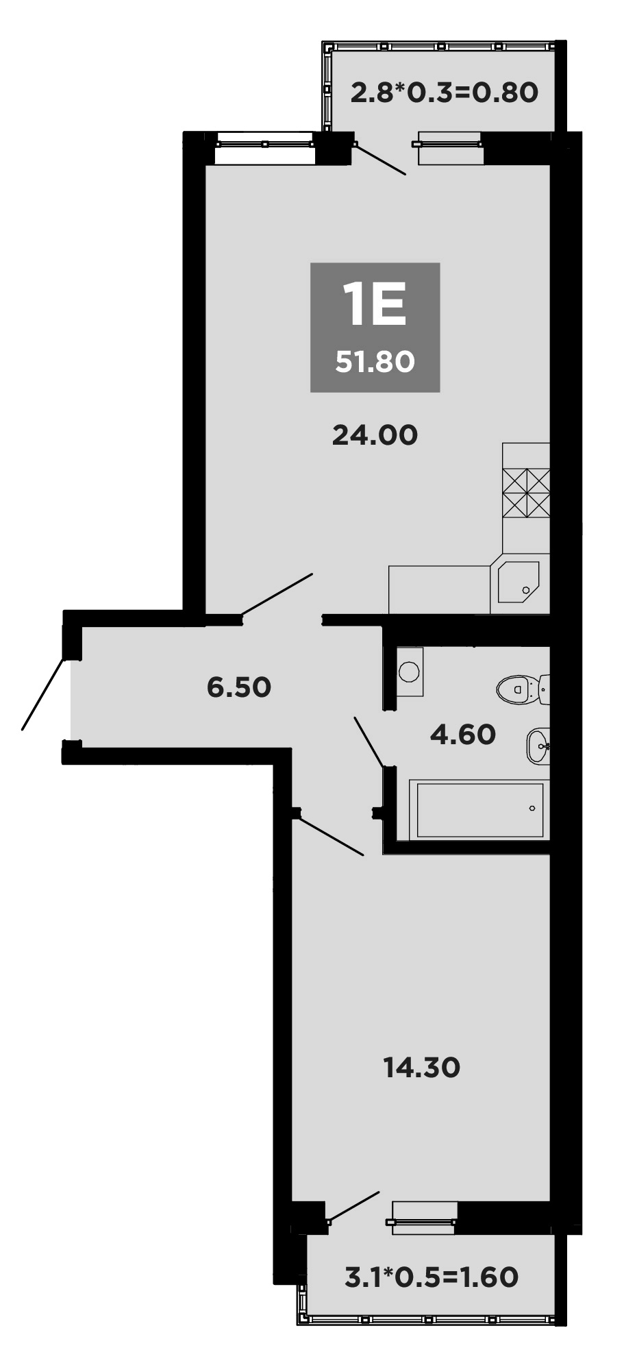Планировка — NEO-квартал Красная площадь, 2-комн., 49 м²