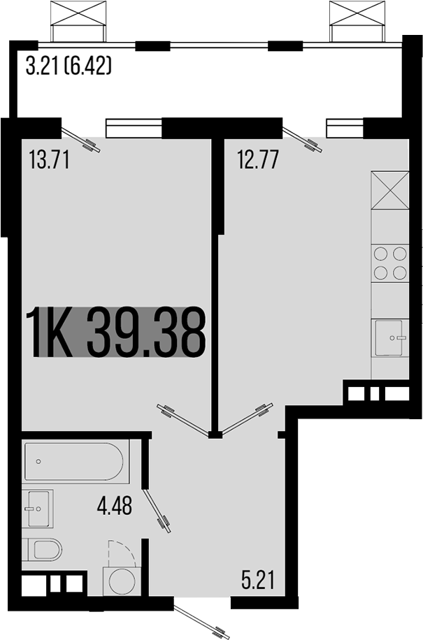 Планировка — Цветной бульвар, 1-комн., 36 м²