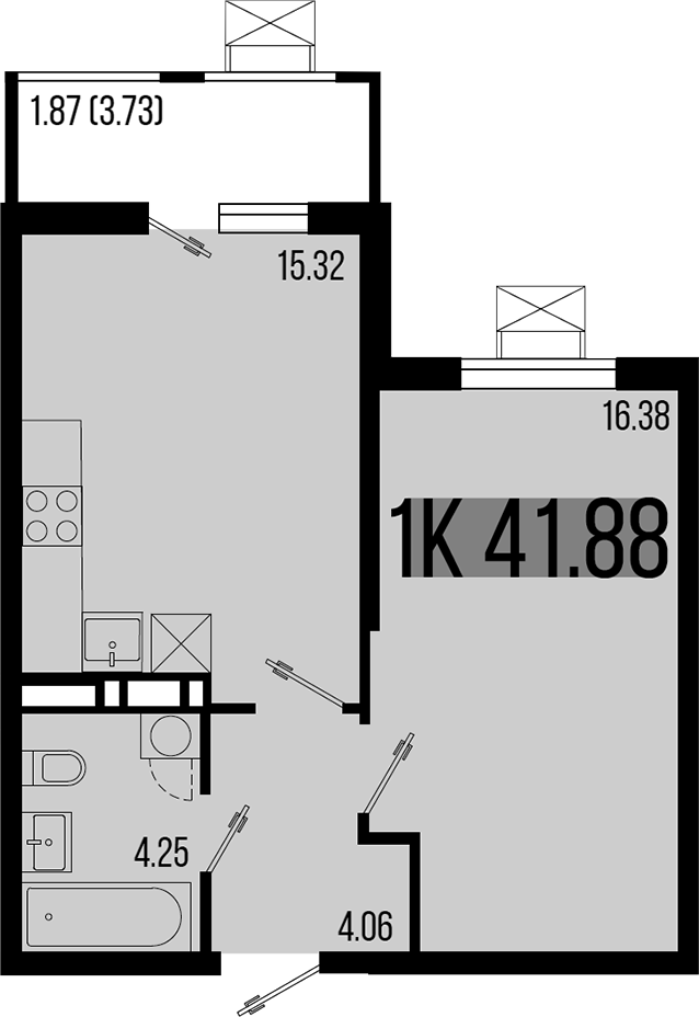 Планировка — Цветной бульвар, 1-комн., 40 м²