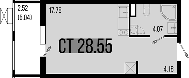 Планировка — Цветной бульвар, Студия, 26 м²