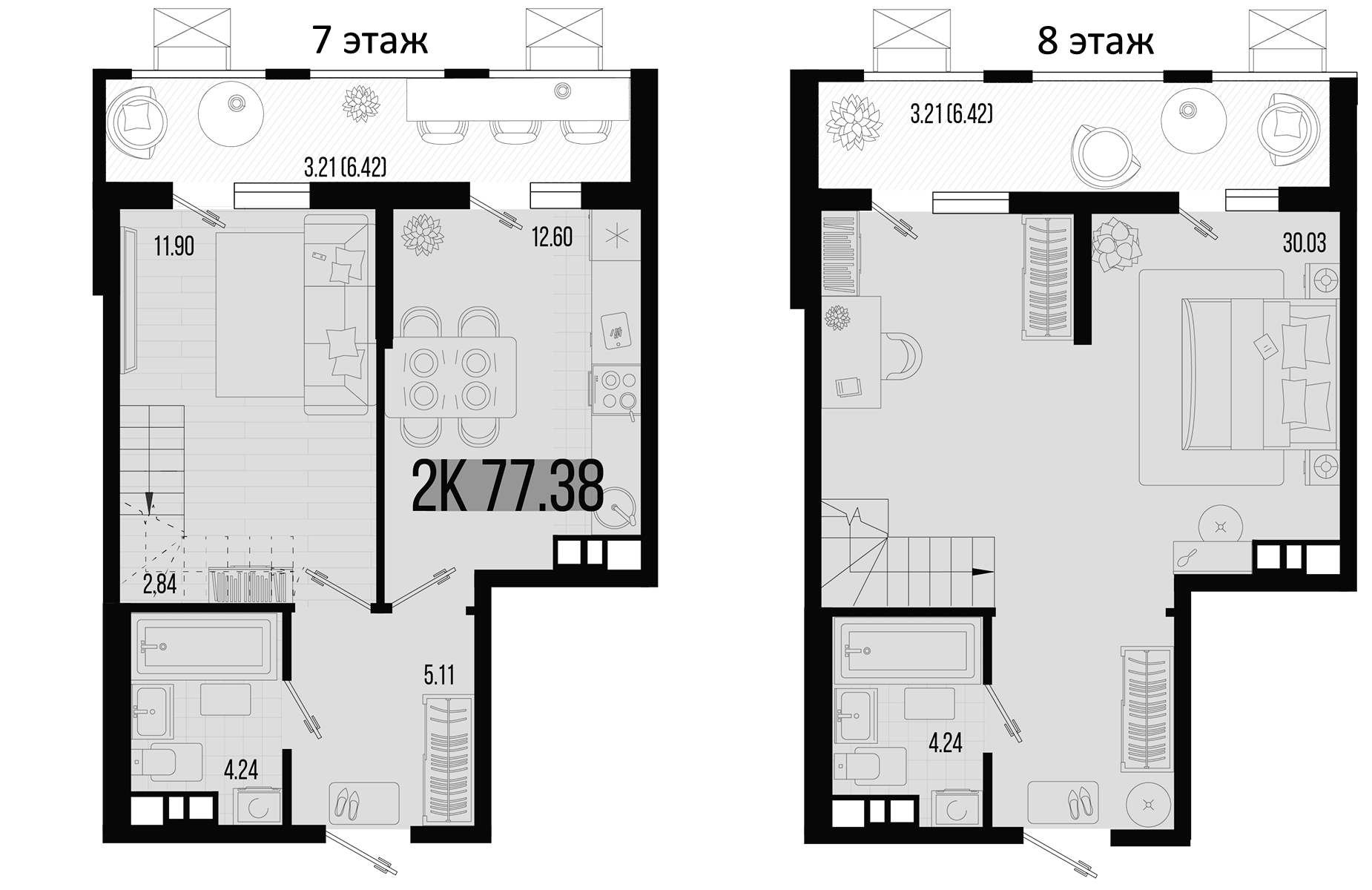 Планировка — Цветной бульвар, 2-комн., 71 м²