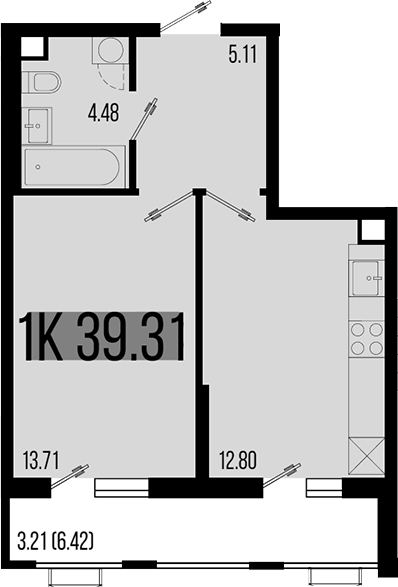 Планировка — Цветной бульвар, 1-комн., 36 м²